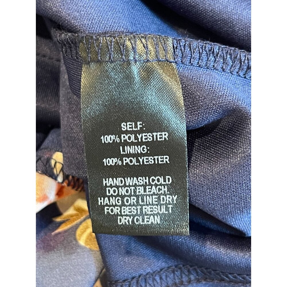 Lulus Womens Hi-Low Maxi Dress Floral Print Reflection Navy Blue Size Large - Picture 9 of 10